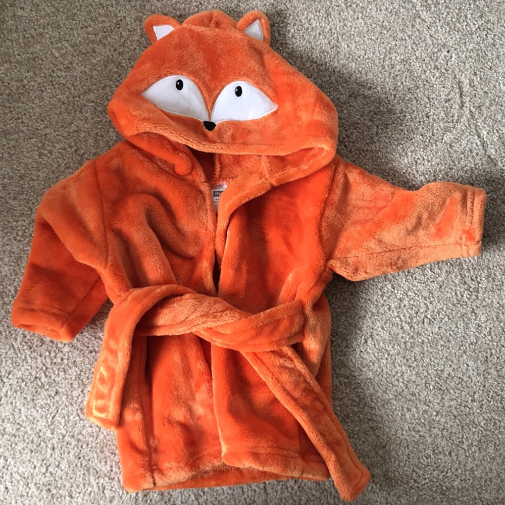 Hudson Baby Plush Fox Robe 0-9 months NWOT